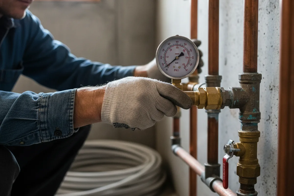 Pressure testing a repaired line during Water Line Repair in Kirkland